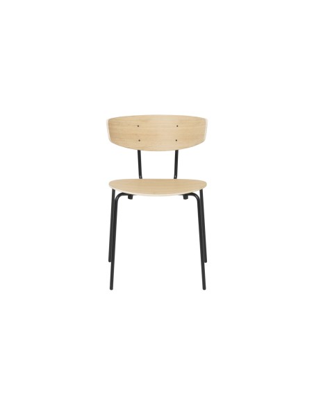 Silla de Comedor HERMAN, Roble Blanco / Metal Negro - Ferm Living
