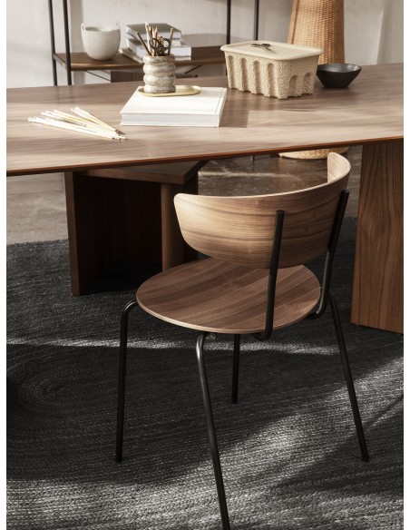Silla de Comedor HERMAN, Nogal / Metal - Ferm Living