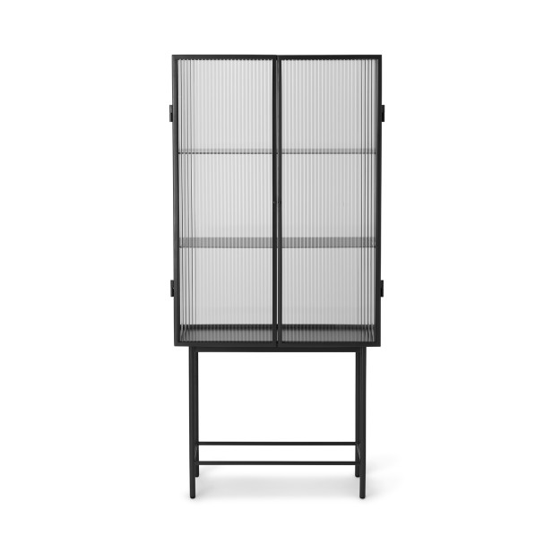 Vitrina HAZE, Cristal Estriado / Metal Negro - Ferm Living; 1104263106