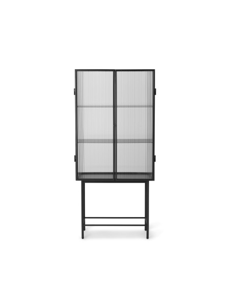 Vitrina HAZE, Cristal Estriado / Metal Negro - Ferm Living; 1104263106