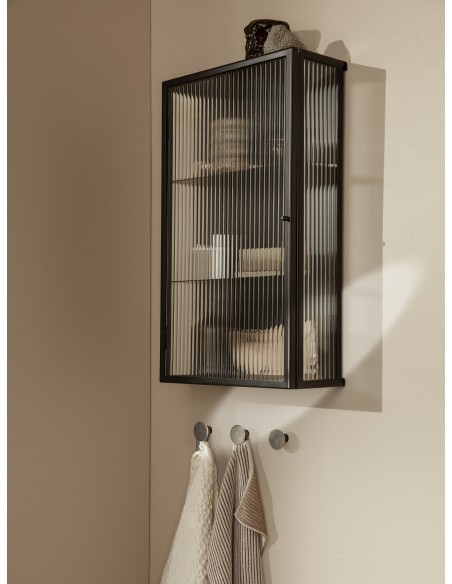 Aparador HAZE, Cristal Estriado / Metal Negro - Ferm Living