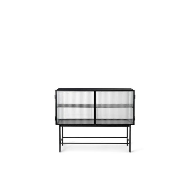 Aparador HAZE, Vidrio Estriado / Metal Negro - Ferm Living; 1104263107