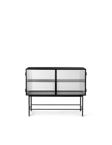 Aparador HAZE, Vidrio Estriado / Metal Negro - Ferm Living; 1104263107