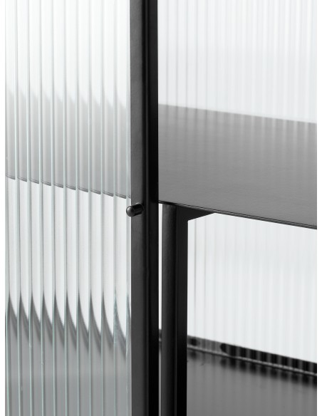 Aparador HAZE 110x90 cm, Cristal Estriado / Metal Negro - Ferm Living