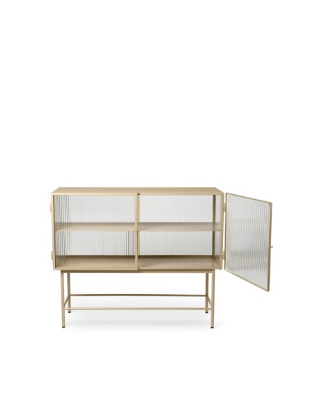 Aparador HAZE 110x90 cm, Cristal Estriado / Metal Beige - Ferm Living