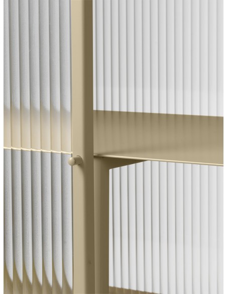 Aparador HAZE 110x90 cm, Cristal Estriado / Metal Beige - Ferm Living