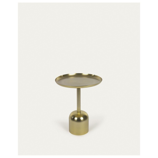 Mesa auxiliar redonda Adaluz de metal dorado Ø 37 cm - Kave Home