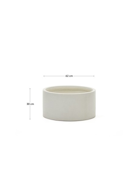 Macetero Aiguablava de cemento blanco Ø 62 cm - Kave Home