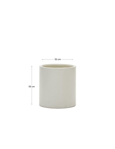 Macetero Aiguablava de cemento blanco Ø 52 cm - Kave Home