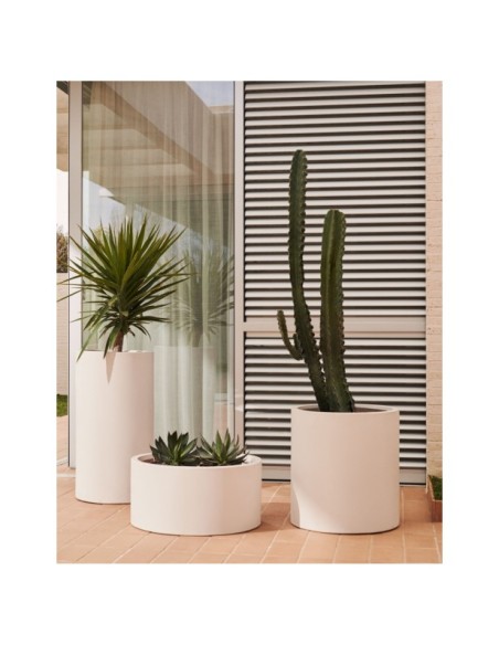 Macetero Aiguablava de cemento blanco Ø 52 cm - Kave Home