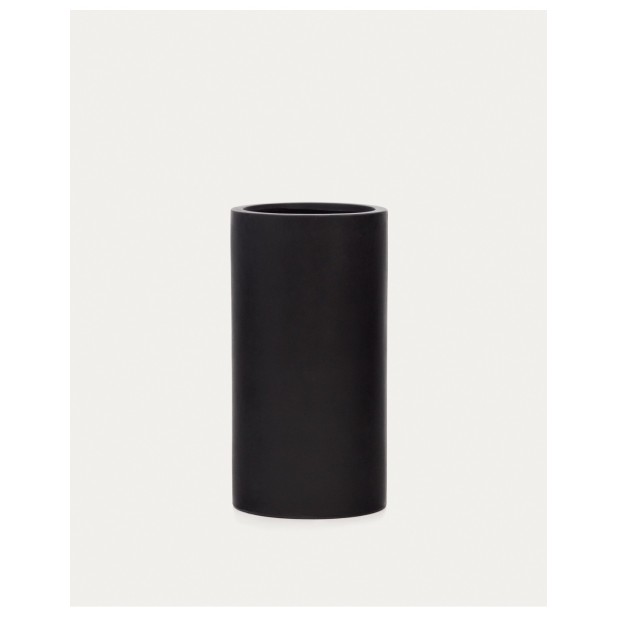 Macetero Aiguablava de cemento negro Ø 42 cm - Kave Home