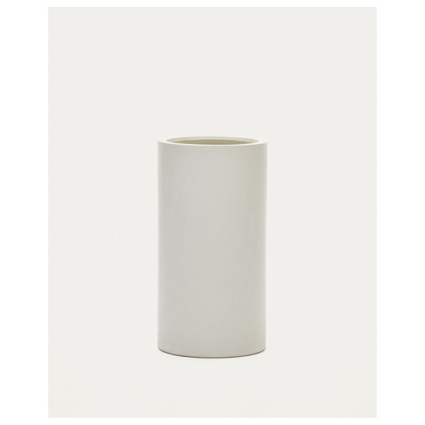Macetero Aiguablava de cemento blanco Ø 42 cm - Kave Home