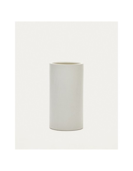 Macetero Aiguablava de cemento blanco Ø 42 cm - Kave Home