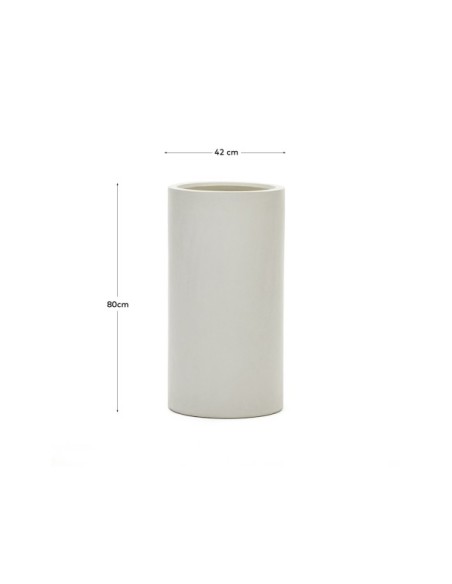 Macetero Aiguablava de cemento blanco Ø 42 cm - Kave Home