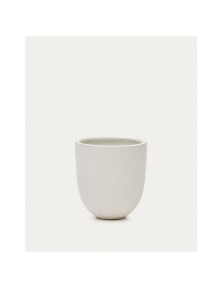 Macetero Aiguablava de cemento blanco Ø 56 cm - Kave Home