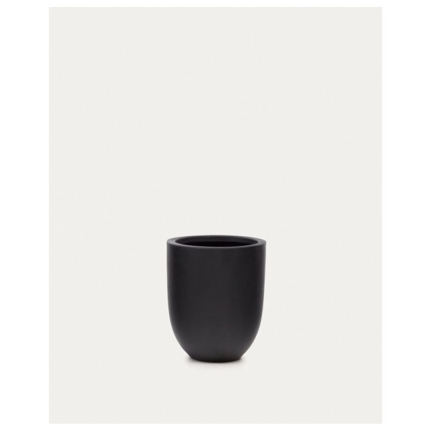 Macetero Aiguablava de cemento negro Ø 39 cm - Kave Home