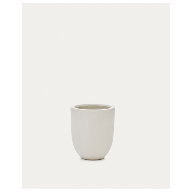 Macetero Aiguablava de cemento blanco Ø 39 cm - Kave Home