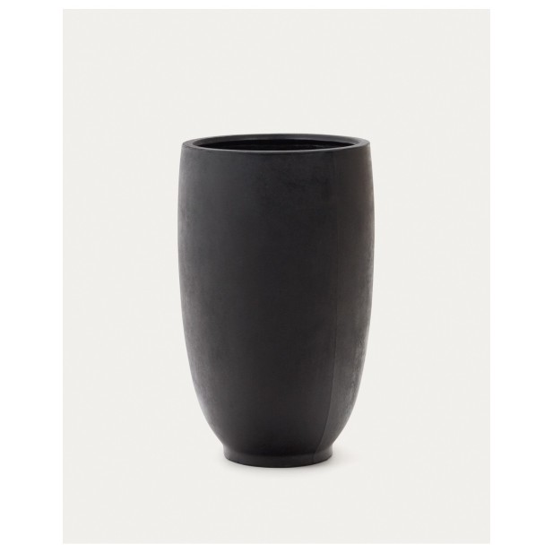 Macetero Aiguablava de cemento negro Ø 75 cm - Kave Home