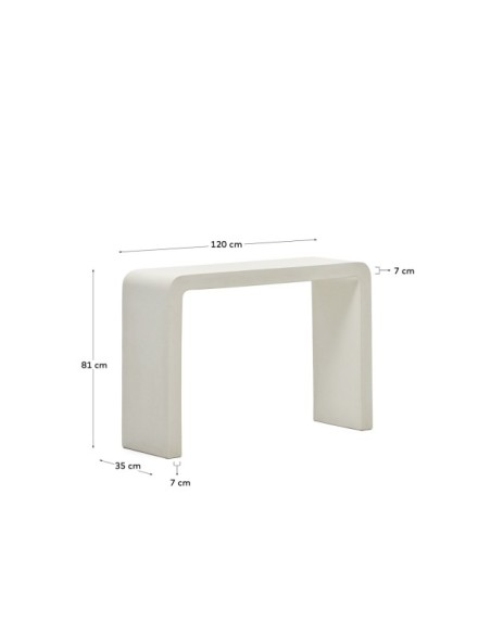 Consola Aiguablava de cemento blanco 120 x 80 cm - Kave Home