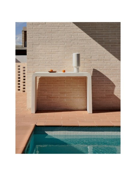 Consola Aiguablava de cemento blanco 120 x 80 cm - Kave Home