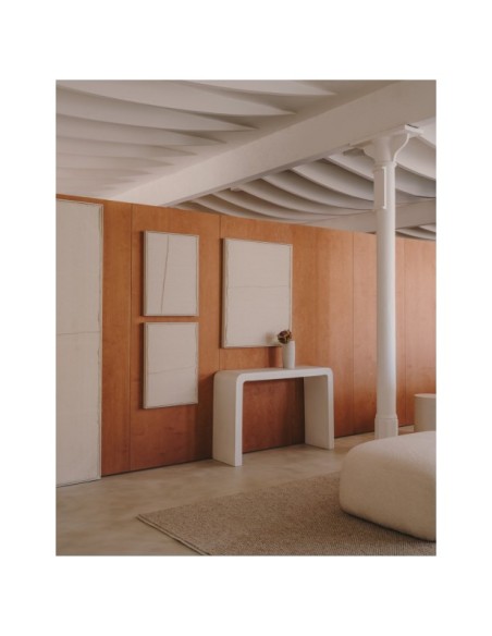 Consola Aiguablava de cemento blanco 120 x 80 cm - Kave Home