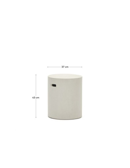 Reposapiés Aiguablava de cemento blanco Ø 37 cm - Kave Home