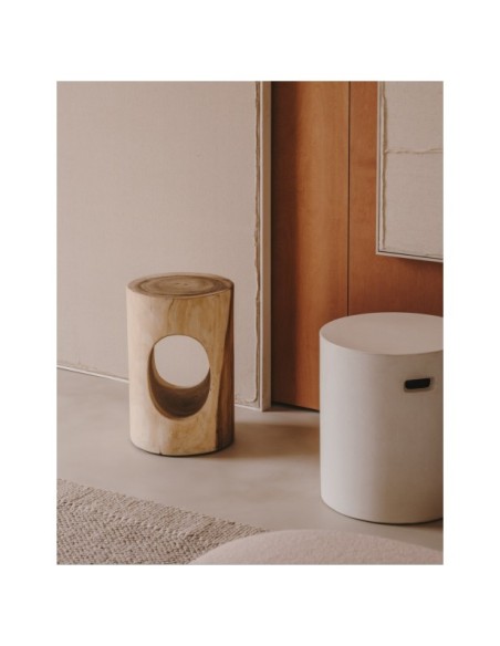 Reposapiés Aiguablava de cemento blanco Ø 37 cm - Kave Home