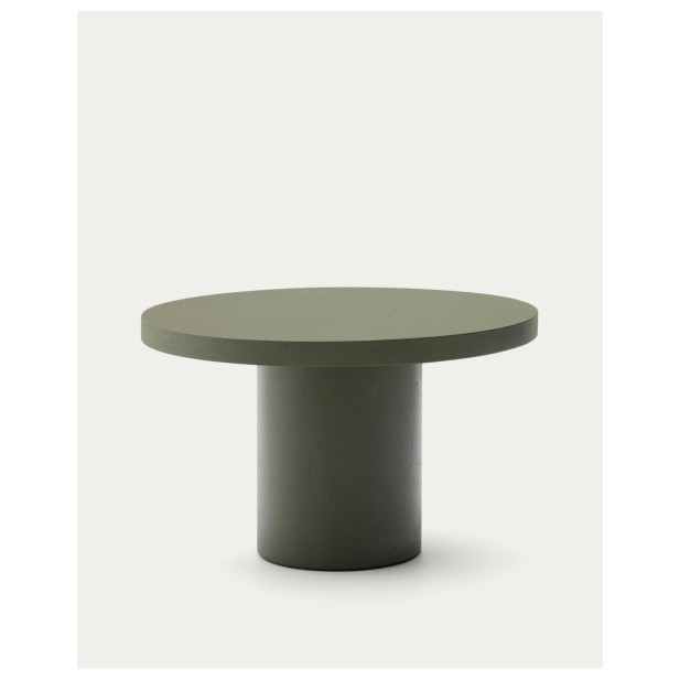 Mesa redonda Aiguablava de cemento verde Ø 120 cm - Kave Home