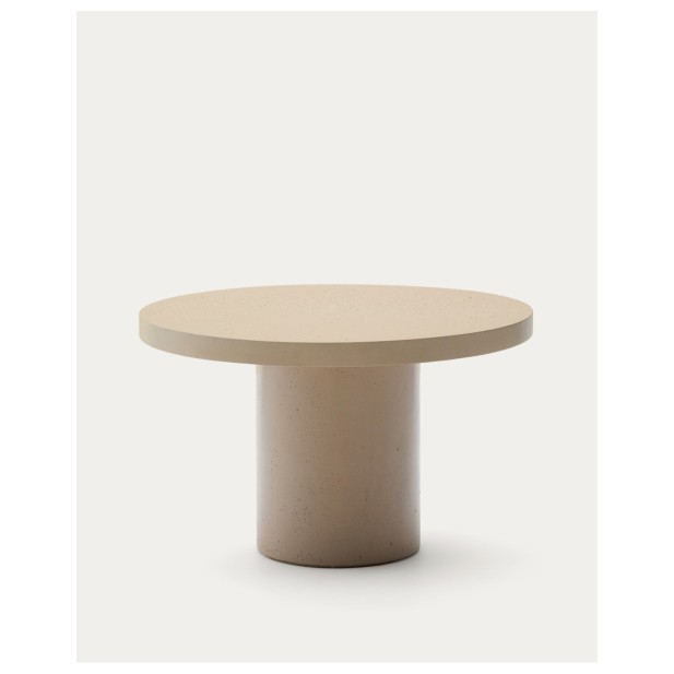 Mesa redonda Aiguablava de cemento beige Ø 120 cm - Kave Home