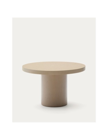 Mesa redonda Aiguablava de cemento beige Ø 120 cm - Kave Home