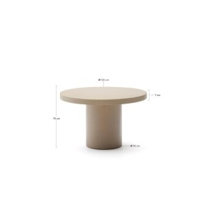 Mesa redonda Aiguablava de cemento beige Ø 120 cm - Kave... 2