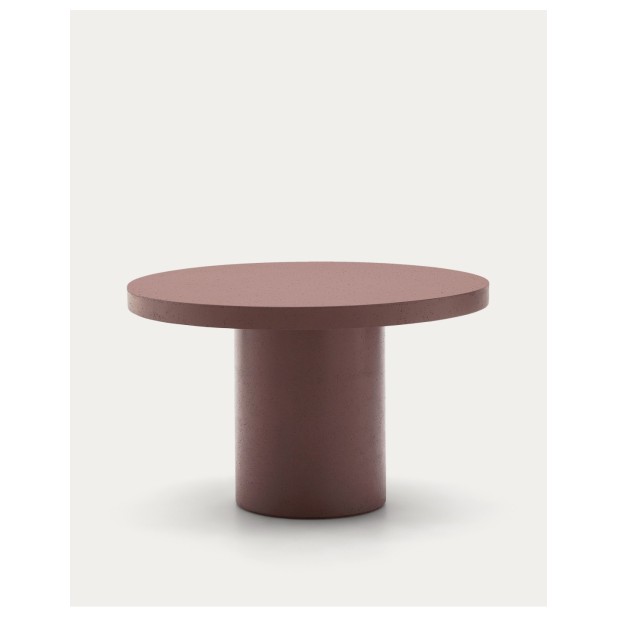Mesa redonda Aiguablava de cemento terracota Ø 120 cm - Kave Home