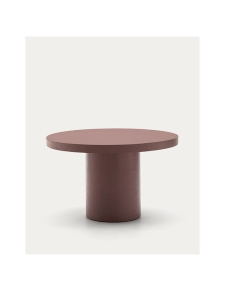 Mesa redonda Aiguablava de cemento terracota Ø 120 cm - Kave Home
