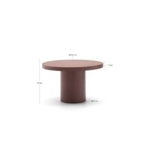 Mesa redonda Aiguablava de cemento terracota Ø 120 cm -... 2