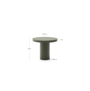 Mesa redonda Aiguablava de cemento verde Ø 90 cm - Kave Home 2