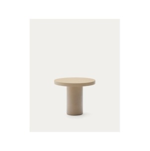 Mesa redonda Aiguablava de cemento beige Ø 90 cm - Kave Home