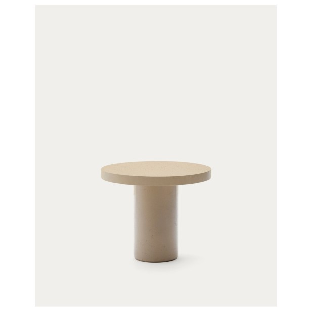 Mesa redonda Aiguablava de cemento beige Ø 90 cm - Kave Home