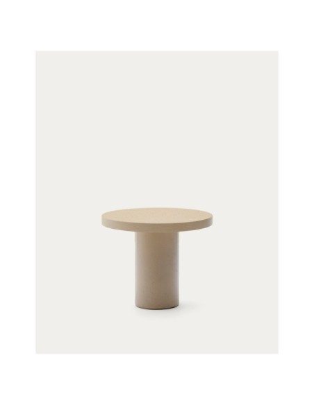 Mesa redonda Aiguablava de cemento beige Ø 90 cm - Kave Home