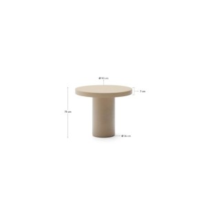 Mesa redonda Aiguablava de cemento beige Ø 90 cm - Kave Home 2