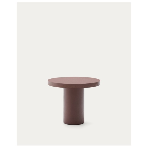 Mesa redonda Aiguablava de cemento terracota Ø 90 cm - Kave Home