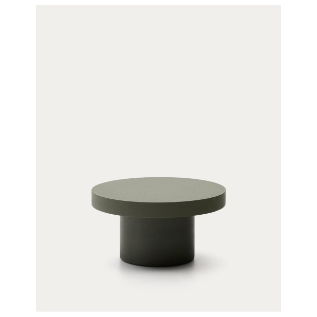 Mesa de centro Aiguablava de cemento verde Ø 90 cm - Kave Home