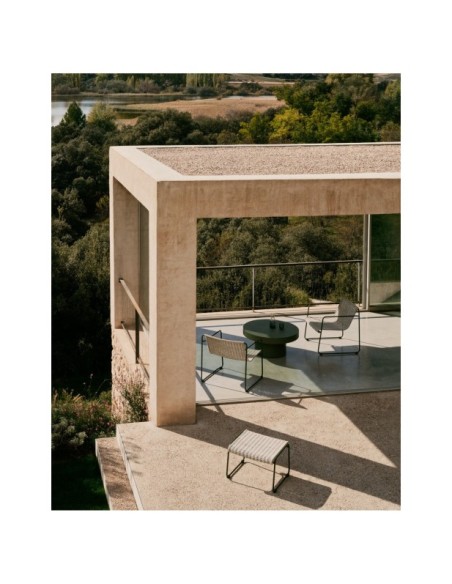 Mesa de centro Aiguablava de cemento verde Ø 90 cm - Kave Home