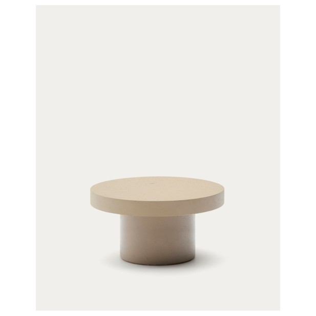 Mesa de centro Aiguablava de cemento beige Ø 90 cm - Kave Home