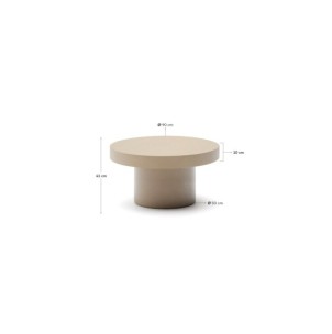 Mesa de centro Aiguablava de cemento beige Ø 90 cm - Kave... 2