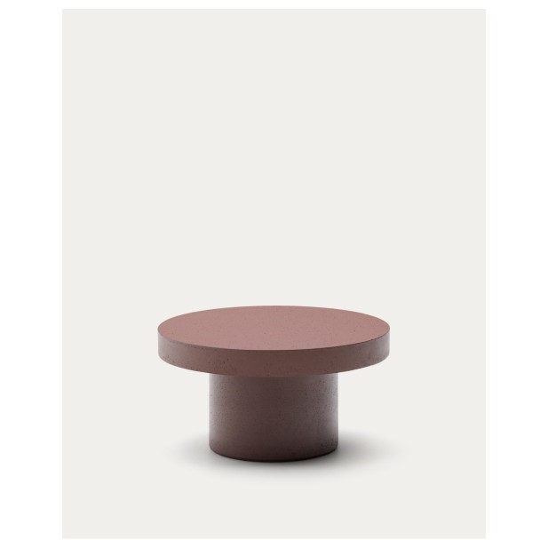 Mesa de centro Aiguablava de cemento terracota Ø 90 cm - Kave Home