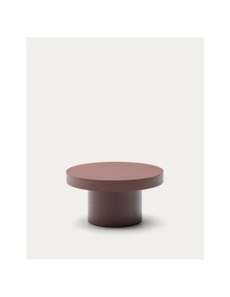 Mesa de centro Aiguablava de cemento terracota Ø 90 cm - Kave Home