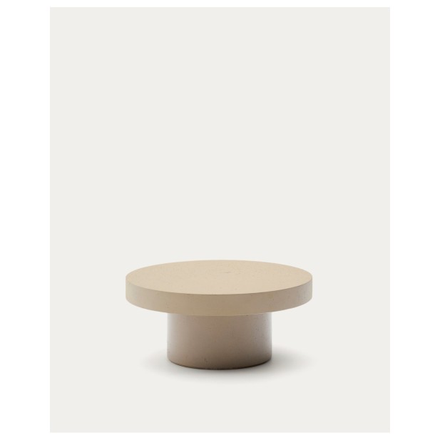 Mesa de centro Aiguablava de cemento beige Ø 66 cm - Kave Home