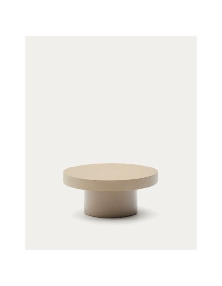 Mesa de centro Aiguablava de cemento beige Ø 66 cm - Kave Home