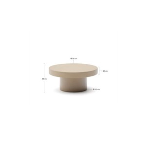Mesa de centro Aiguablava de cemento beige Ø 66 cm - Kave... 2
