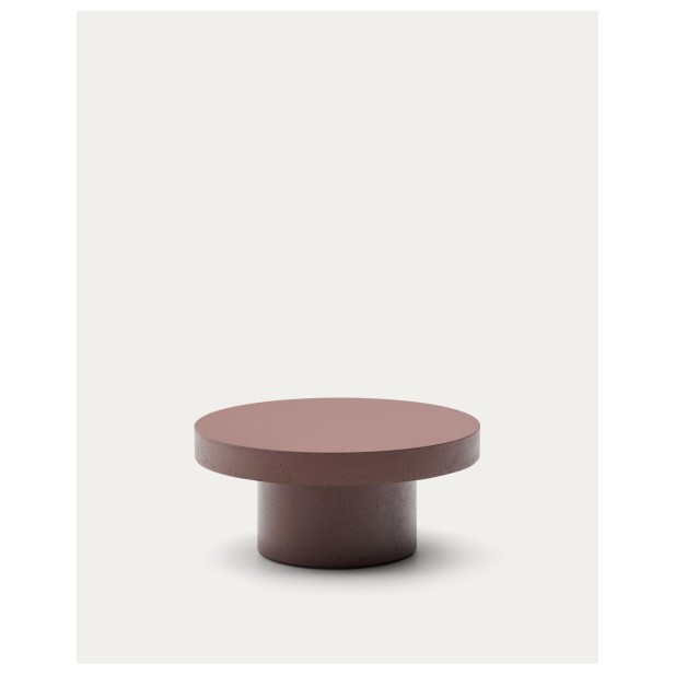 Mesa de centro Aiguablava de cemento terracota Ø 66 cm - Kave Home